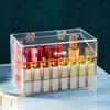 Transparent Cover Cosmetic Lipstick Storage Box Dustproof Desktop Multi-grid Makeup Organizer Plastic Material Lipstick Rack
