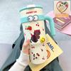 German Canim Kalse [Cartoon Drinking Cup] Good-looking Large Capacity Vacuum Cup Women's Double Drink Straw Cup