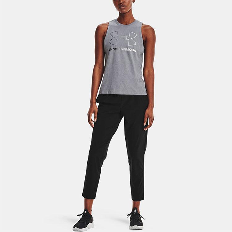 Under Armour Logo Solid Casual Pants Women bottoms Black 1355556-002