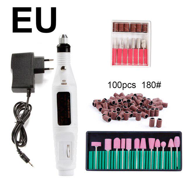 Professional Nail Drill Machine Nail Pen Machine Drill Bits Mill Cutter Pedicure Gel Polish Remover