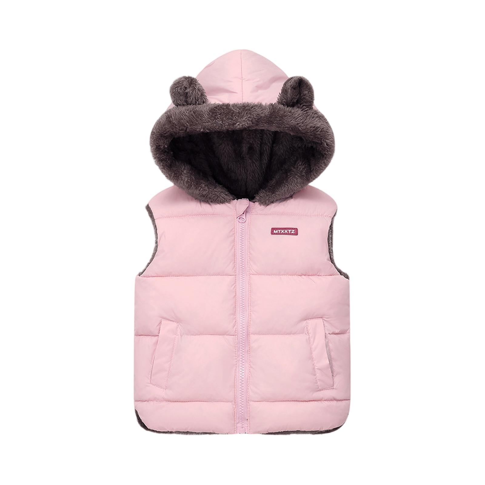 Детский зимний жилет - хлопковая стеганая куртка без рукавов 120 розовый