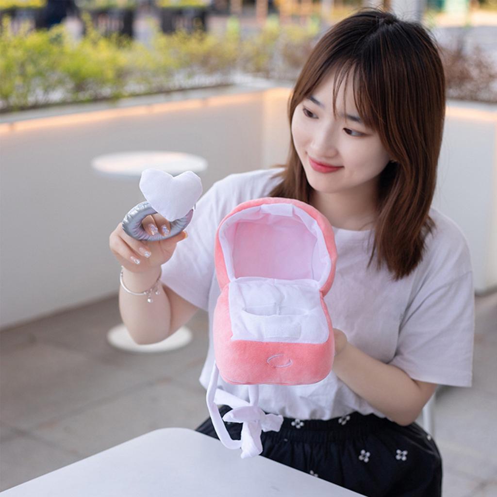 Diamond Ring and Box Case Plush Toy Creative Stuffed Pet Chew Toy for Dog Engagement Wedding Oversized Ring Funny Gifts