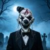 Detailed Photo Effect Prop Horror Halloween Latex Masque for Adults, Scary Clown Cosplay Prop, Creepy Durable Full Head Hood Costume, Haunted