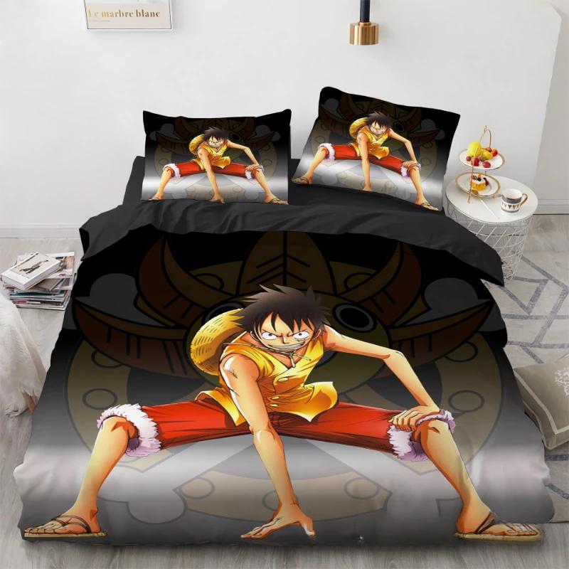 Anime One Piece Bedding Set Boys Girls Bedroom Decor Twin Full Queen King Size Cosplay Duvet Cover Pillowcases Gifts