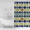 Modernism Traditional Color Block Bathroom Shower Curtain Artistic Colorful Bath Rug Decoration for Home Decor