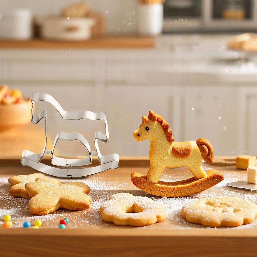 Horse Year Top Cutting Molds Small Cookie Cutter Stainless Steel Non Stick Baking Supplies for Dough Pie Candy