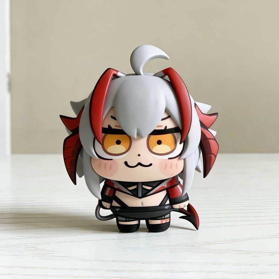 Q Versie Arknights Vishdell Schattige Figuur Chibi Wisadel Anime Figuur Spel Verzamelaar Model Speelgoed Bureau Ornament Huis Decoratie Cadeau