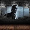 Warrior Soldier Canvas 5 Piece Five Panel Wall Print Modern Art Poster Picture Home Decor Gift For Him For Her