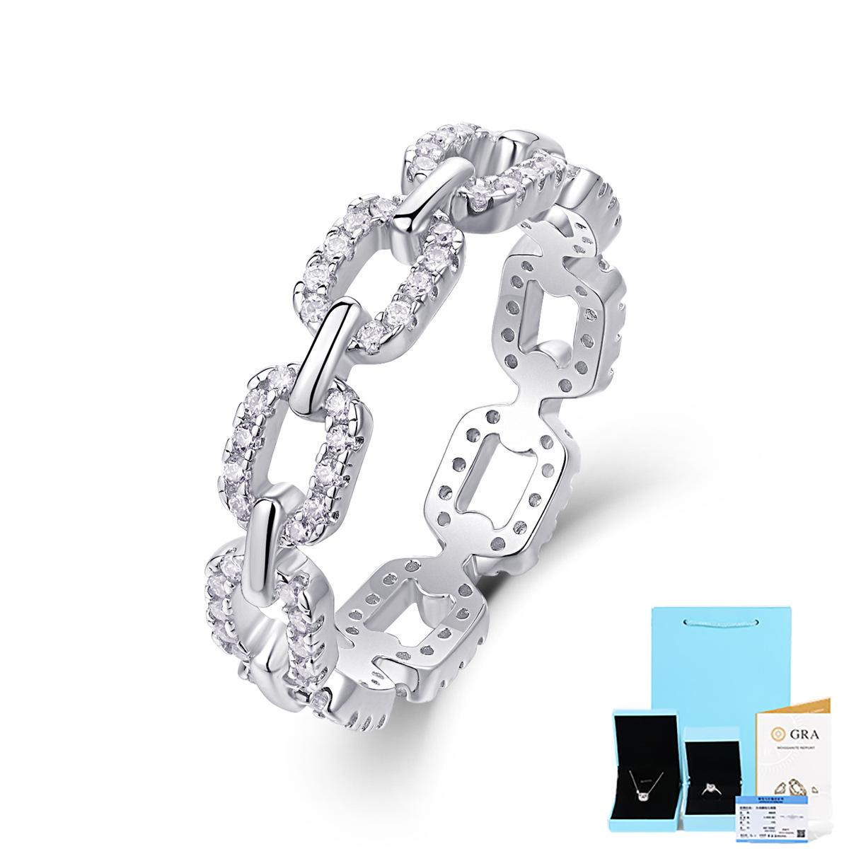 

Популярное кольцо на все тело, кольцо из муассанита для женщин, не выцветает, серебряное кольцо S925 Beauty No. 8