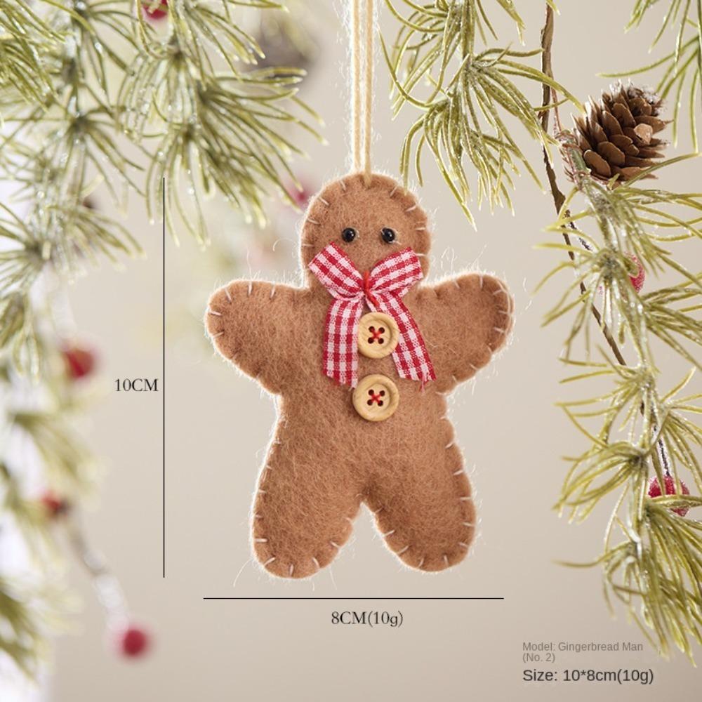 Gingerbread Doll Christmas Tree Plush Doll Polyester Fabric Stuffed Toy  Couple