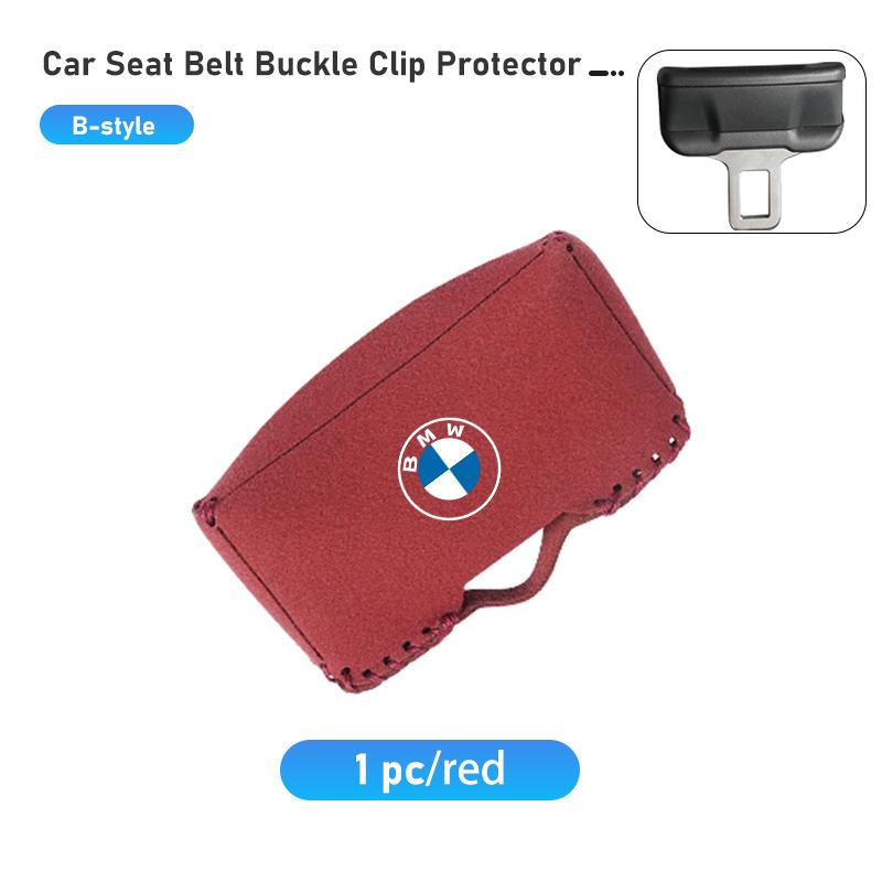 Suede Car Seat Belt Buckle Clip Protector Interior Accessories For BMW E87 E70 E91 E30 G20 E92 E93 E60 E46 E90 G30 E53 X1 FV9