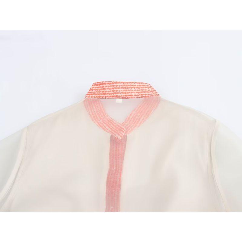 Kaslead New Arrival Women's Clothing Fashion Style Fashion Organza Positioning Print Sheer Long Sleeve Dress