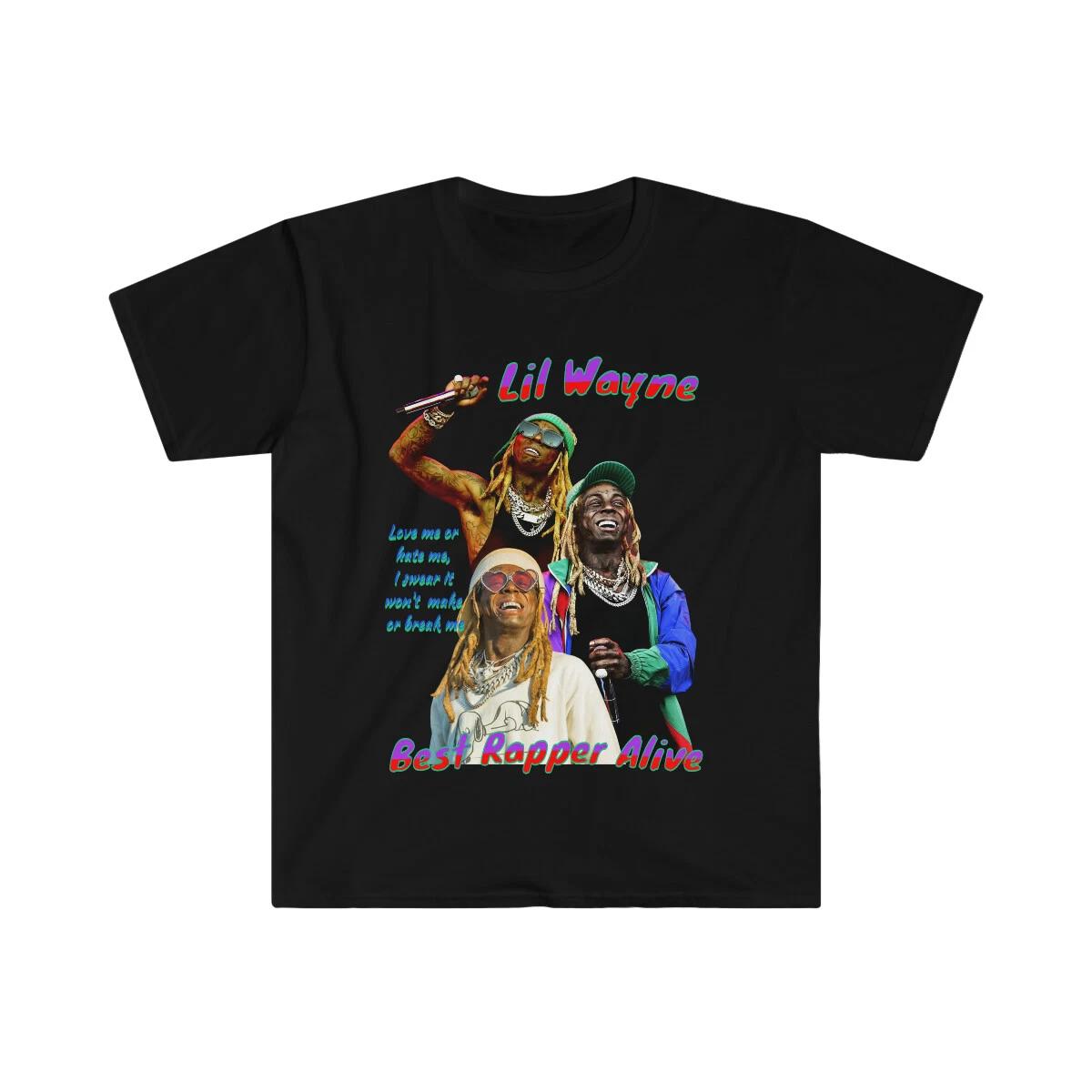 Adult Unisex Lil Wayne Fan Rap Hip-Hop Softstyle T-Shirt 4XL