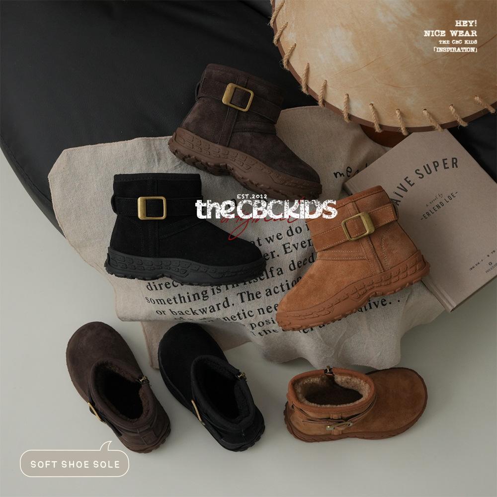 XSHX retro "Paris Tire" children's equestrian boots winter boys and girls side zipper snow boots 248128