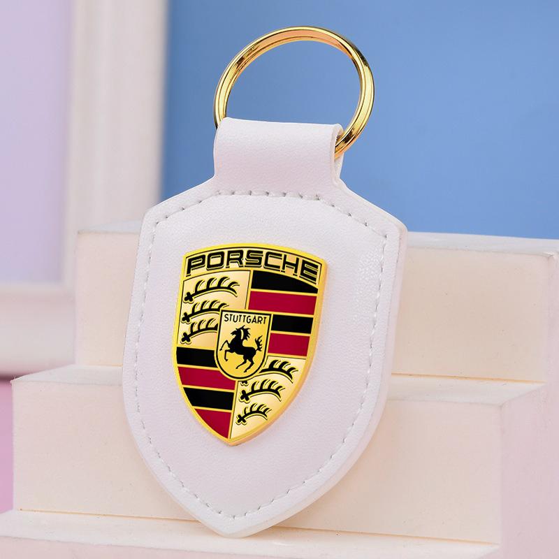 

PU Leather For Porsche Cayenne Panamera Macan 911 Taycan Boxster Cayman 918 Pajun Key Chain Pendant Gifts Car Keychain Keyring
