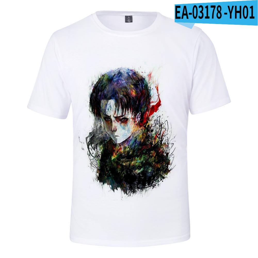 Pánské 3D barevně potištěné tričko s krátkým rukávem se streetovou módou Around The Giant In Summer Anime Attack T-Shirts