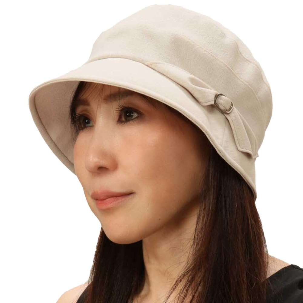 [élite Chapeau] 15032EJ Cotton Top Coat with Side Ribbon Hem, Black, Beige, Purple, S Size, M Size (beige, S)