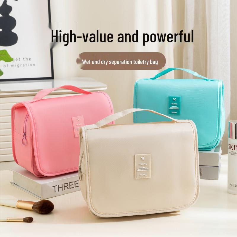 Waterproof Travel Wash Bag with Hook - Large Capacity Wet/Dry Separation