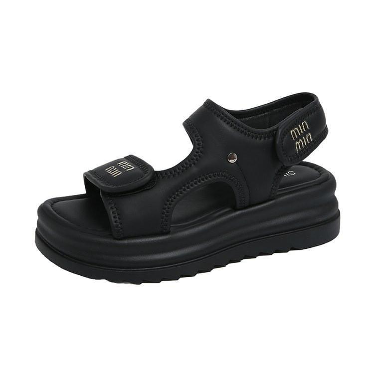 Platform Sandals Women's New Summer Outer Wear Velcro Lightweight Leisure Sports Increase Beach Shoes Tide