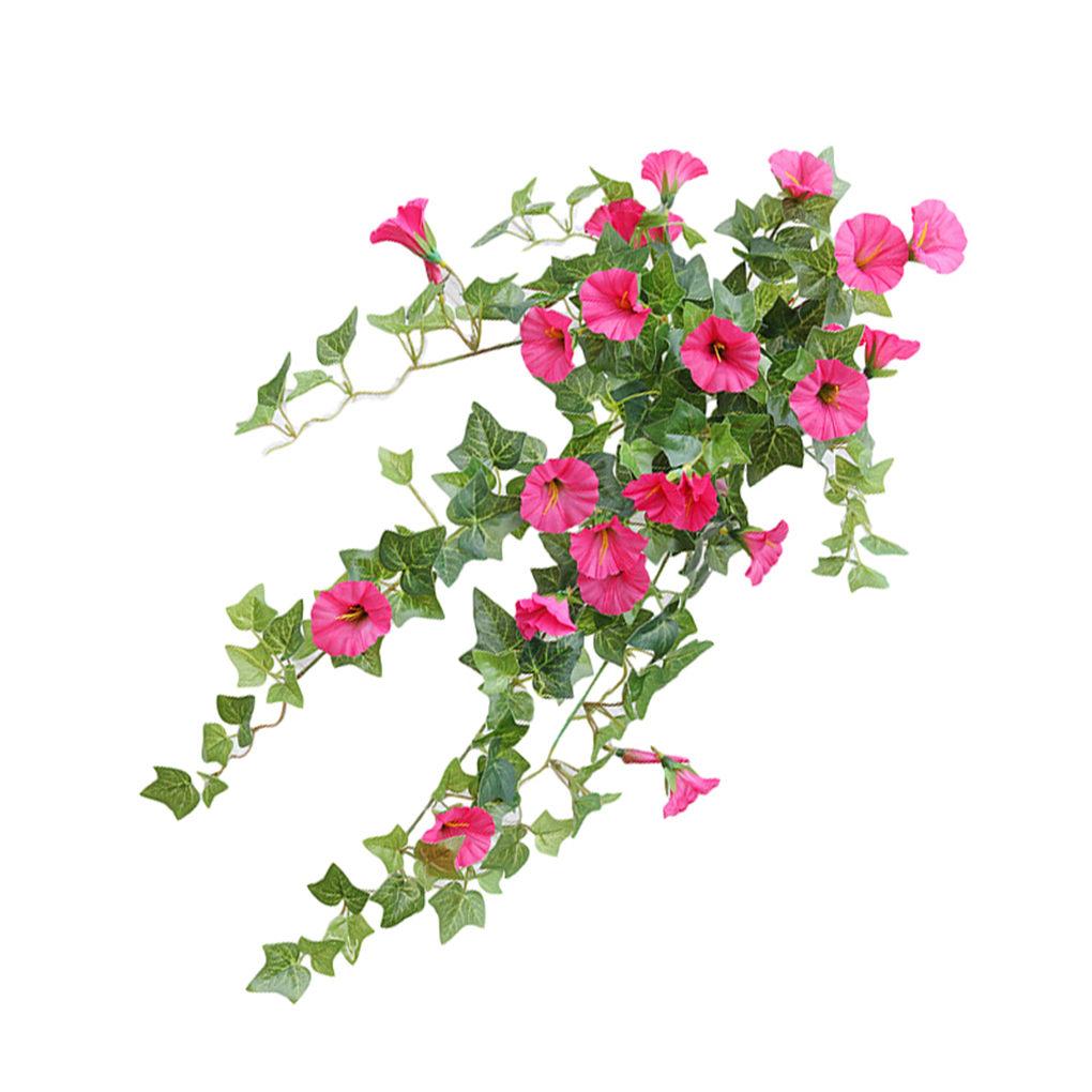 Hanging Basket Artificial Silk Morning Glory Flower Vine Home Decor Hot