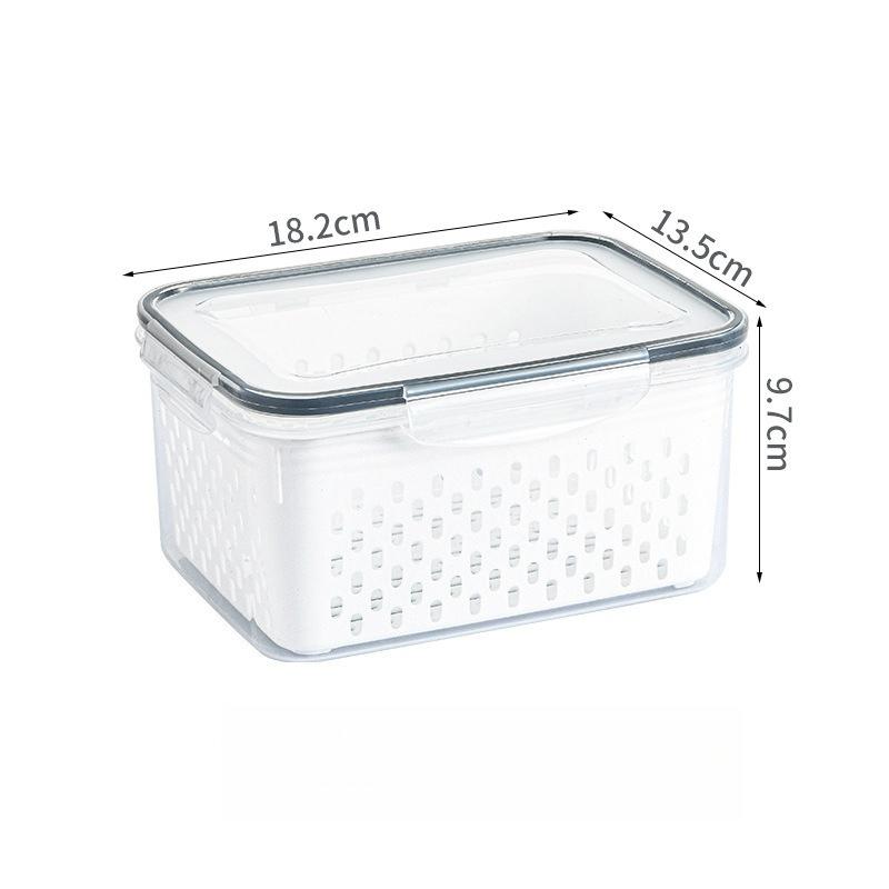 Food Storage Containers 2-Layer Airtight Design Reusable & Stackable Kitchen Storage Box Perfect for Fruits, Vegetables, Meat & Grains Preservatio