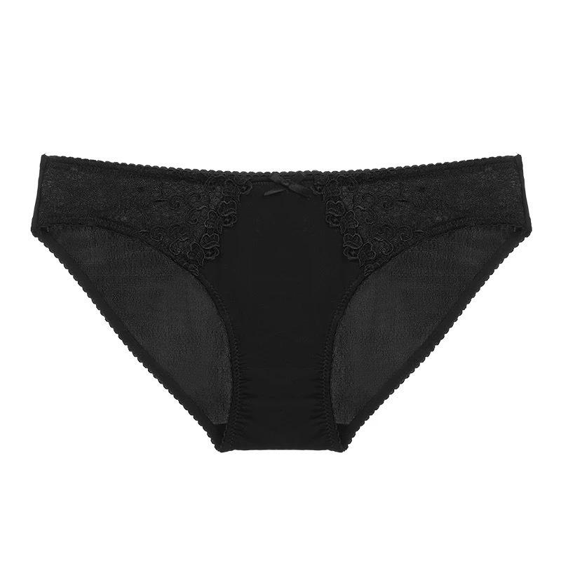 Women Sexy Plus Size Low Waist Hip Lifting Lace Embroidered Triangle Briefs