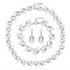 4Pcs Zinc Zinc Alloy Pearl Jewelry Set Bohemian Style Women Jewelry Suit Necklace Earrings Bracelet Set  Women