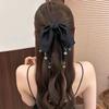 Shine  Lace Fabric Bow Hairpin Shark Clips Hair Claws For Women  Temperament Hair Accessories