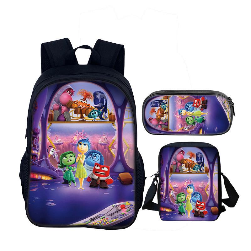 Inside Out 16inch School Backpack Set With Polyester Material For Kids And Teens