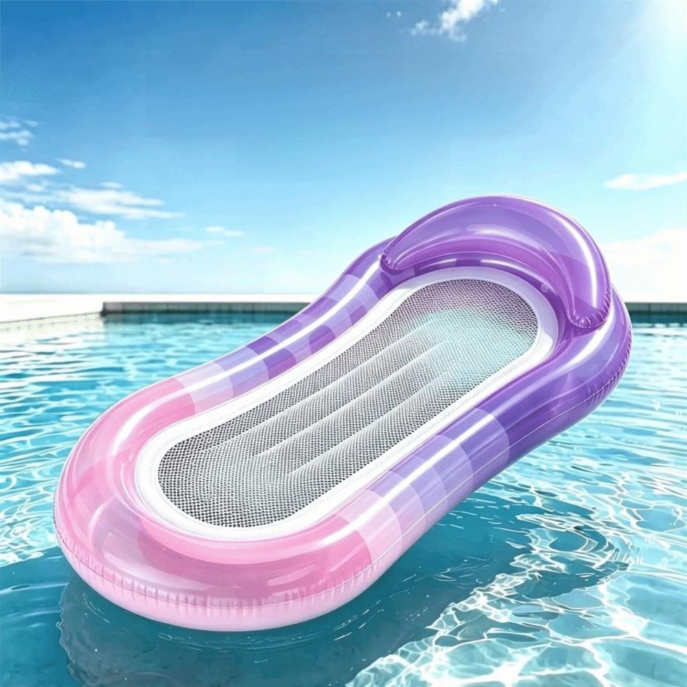 Mesh Inflatable Float Sequined Pool Floats Drainage Design Inflatable Air Mattress Pool Party