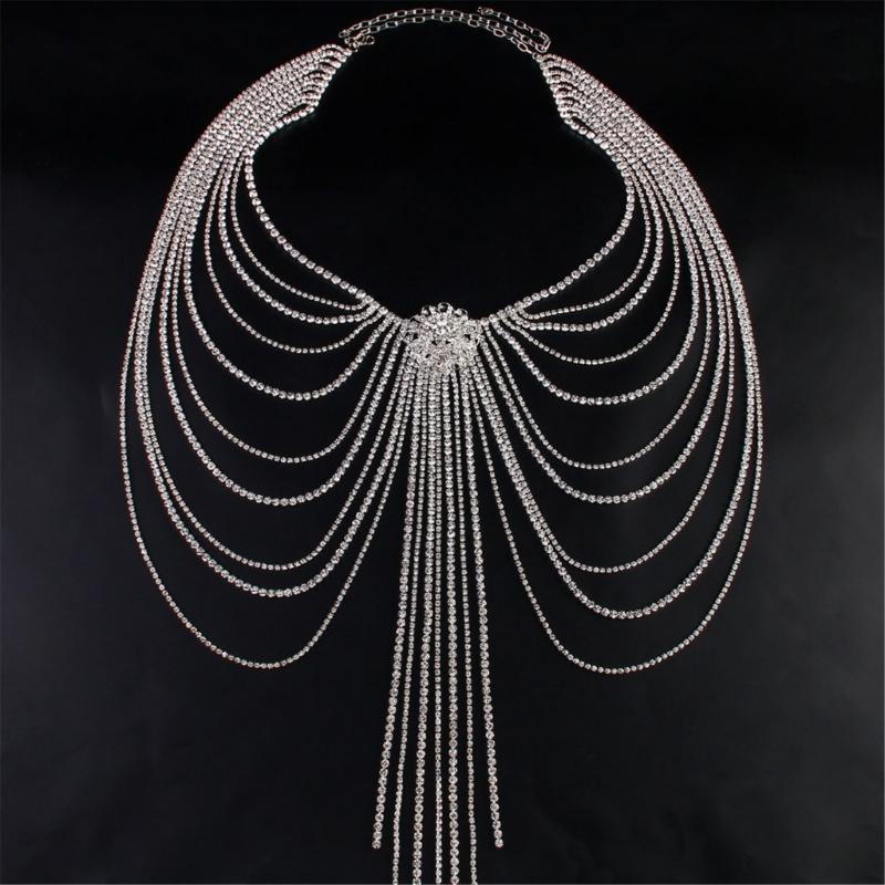 Blingbling Waist Belt Stylish Multilayer Crystal Waist Chain Belt Elaborate Chain Belly Chain for Belly Dance