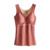 Women Plus Size Thickened Fleece Thermal Warm V Neck Vest With Built In Chest Pad