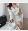 2023 Autumn Korean Style Women's Fashion: Double-Breasted Jacket and Pleated Skirt Two-Piece Suit