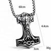 Fashion New Punk Rock Thor's Hammer Men's Titanium Steel Necklace Pendant