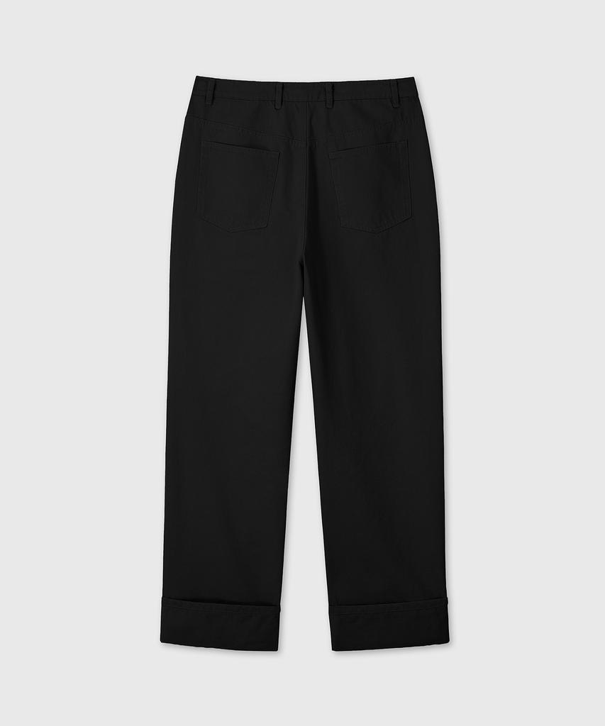 Daibeuin Straight Turn-Up Cotton Chino (Black)