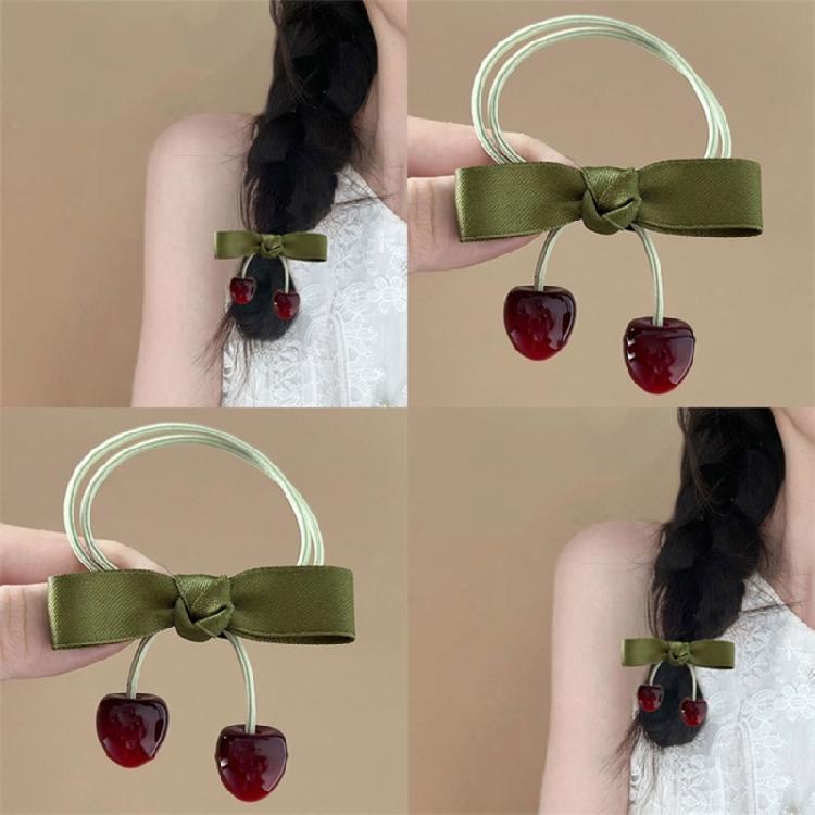 Stylish Cherry Hair Bands and Hair Clip For Children High Elasticity And Softness Hairpieces For Everyday Use