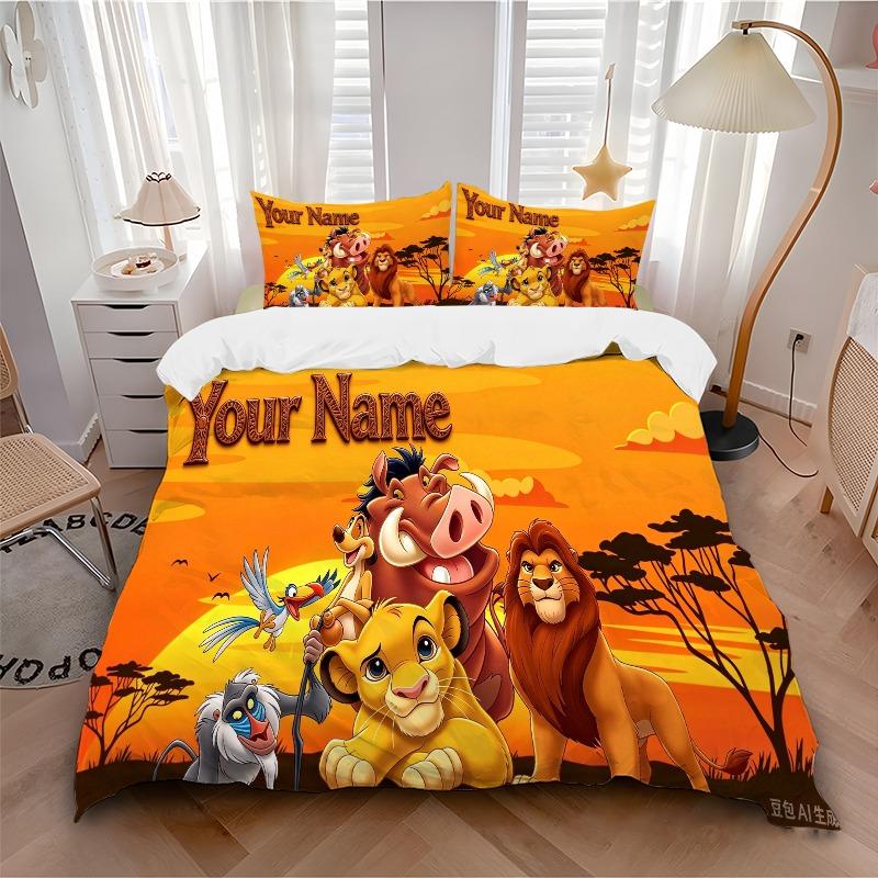 Custom 3pcs African Lion Sunset Bedding Sets For All Sizes New 375D Printed Bed Cover Comforter Duvet Cover Pillowcase Bedroom Decoration