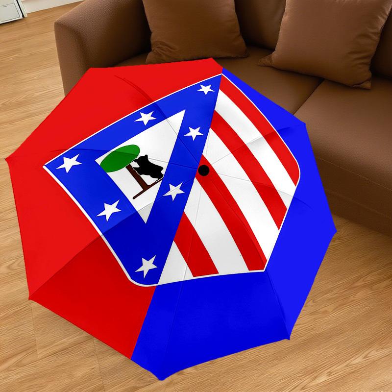 1PC Atletico Madrid Umbrella-8-Rib Reinforced, Automatic Open, Lightweight & Durable, Cute Fashion Accessory for Outdoor-Y0363