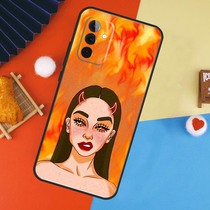 Aesthetic Devil Woman Bad Girl Case For Samsung Galaxy A53 A33 A13 A54 A34 A14 A56 A36 A16 A06 A12 A32 A52 A35 A17 A15 A55