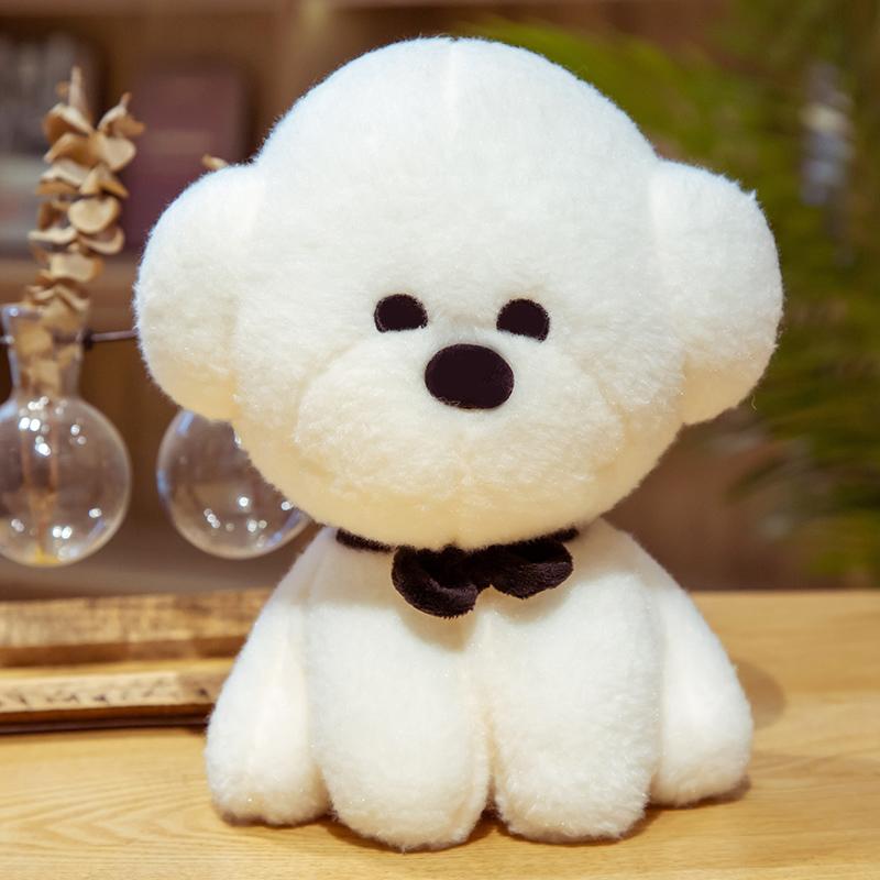1Pcs 25Cm Simulation Bichon Frise Dog Plush Toy Cute Soft Stuffed Animal Toys Gift