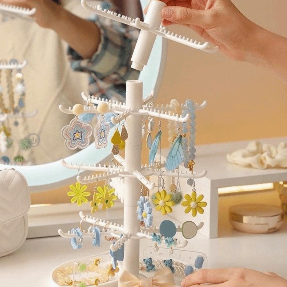 Oorbellenhouder Stand Ringen Huisrek Afneembaar Sieraden Displayrek Roterende Kettingplank