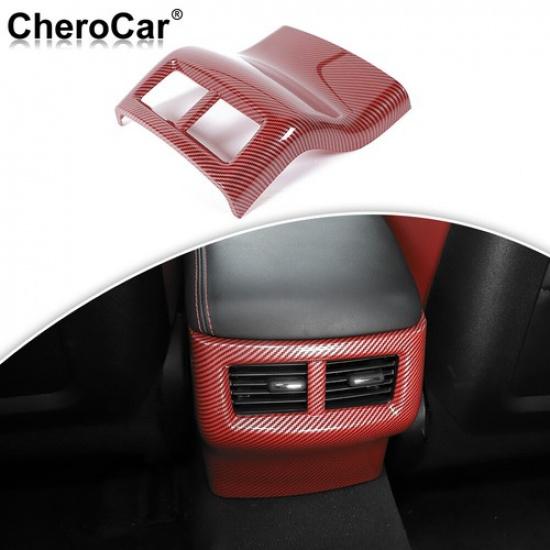 Rear AC Air Vent Outlet Panel Trim Cover For Dodge Challenger 2015-20 Red Carbon