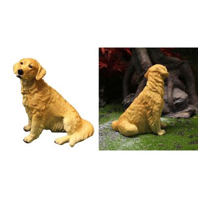 Cute Resin Golden Retriever Ornament Miniature Figures Puppy Resin Handicraft Lawn Landscape Backyard Decorations