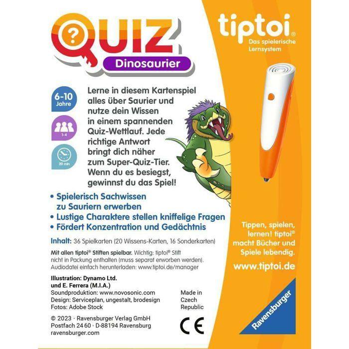 Ravensburger - 00165 - Tiptoi Quiz Dinosaurier, Quizspiel Für Kinder AB 6 Jahren, Für 1-4 Spieler