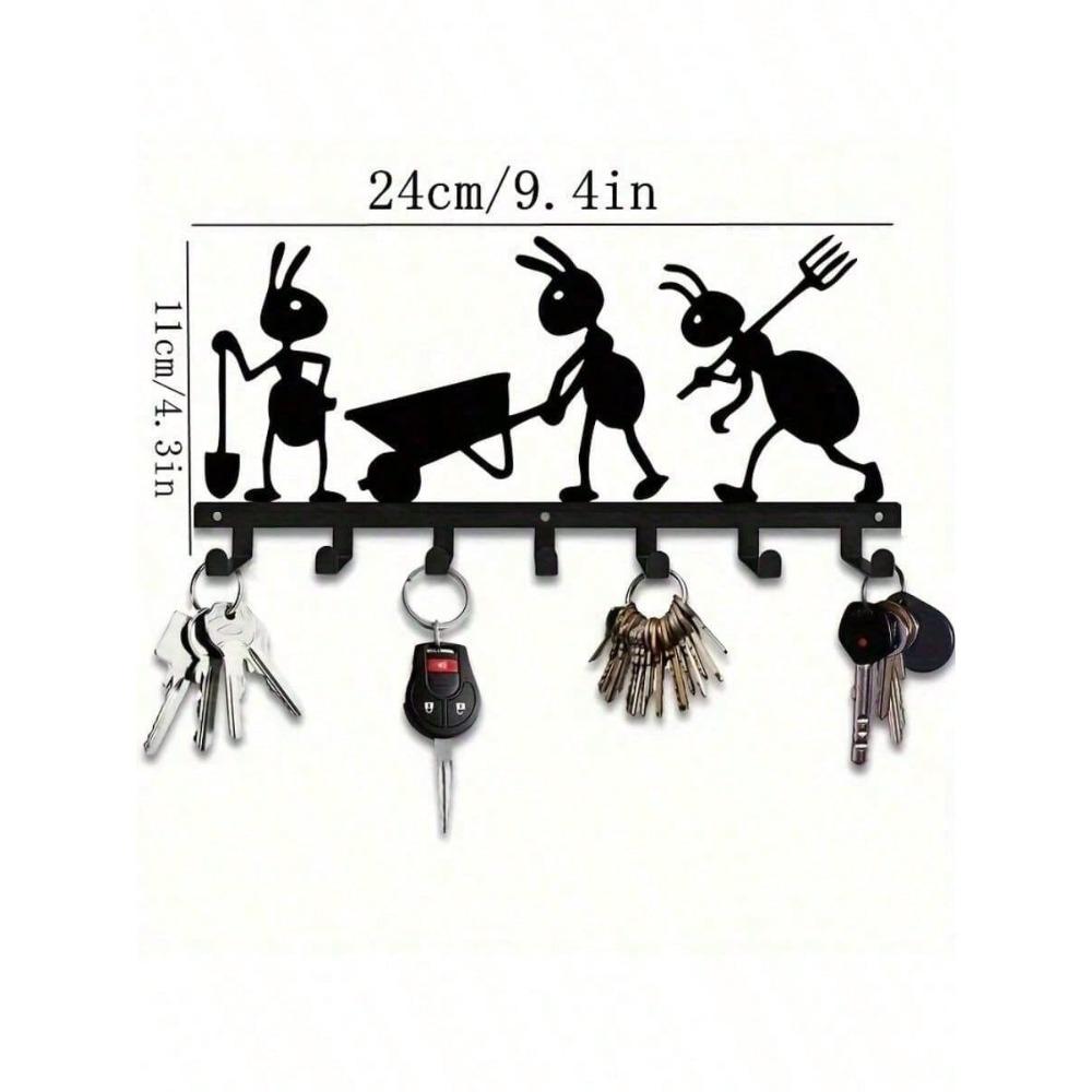 

1pc Antique Metal Keychain Wall Mount Organizer Holds Keys Coats Hats Durable Hook for Office Hallway Entryway Modern Home Decor TY7143