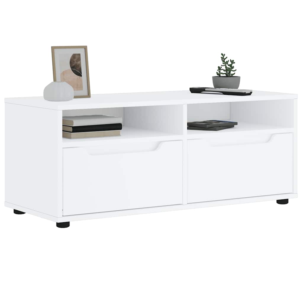 TV Stand VISNES White 100x40x38 cm Engineered Wood