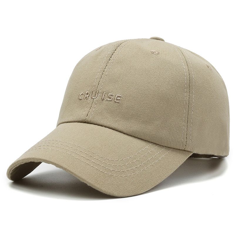 

Women s Peaked Cap Cru Minimalist Letters Japanese-Style and Internet-Famous Soft Top Baseball Cap Trendy K-style Casual Easiest for Match Small Face Khaki Adjustable