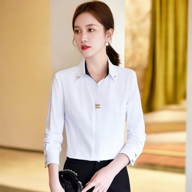 Teloron Women s Elegant Long Sleeve Formal Shirt L