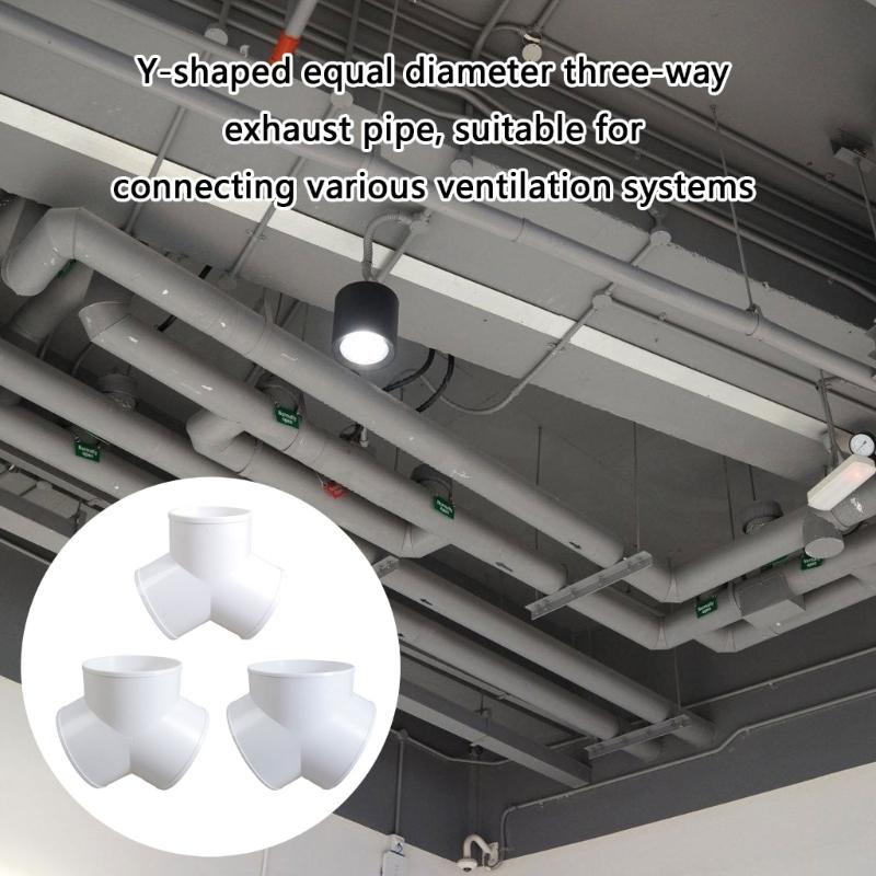 3 Ways Splitters PVC Exhaust Pipe Fittings Air Ventilation Exhaust Duct Connector Quick Ventilation Tube Joint Coupler