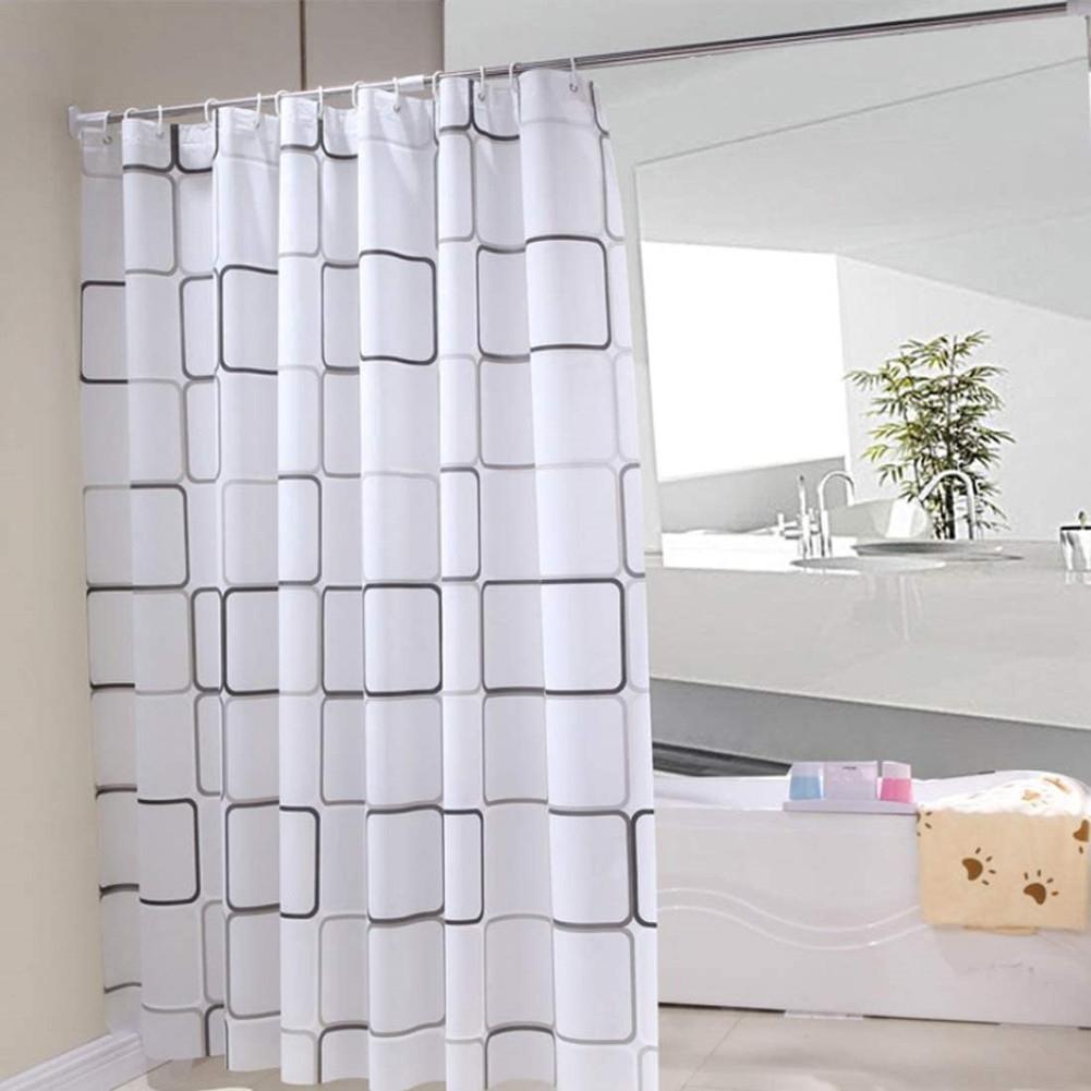 Waterproof Bath Curtains With Hooks Shower Curtain 180cm X 180cm For Families Apartments Dormitories Hotels